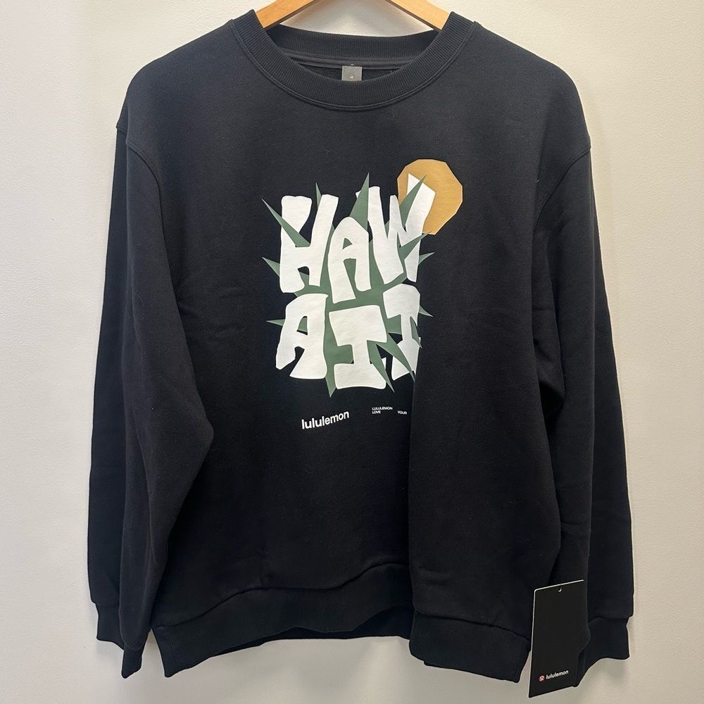 NWT Mens lululemon Steady State Fleece Crewneck M Hawaii Big Island Exclusive